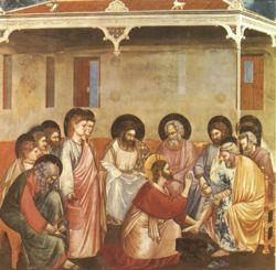 The Holy Thursday Liturgy marks the end of the 40 days of Lent and the beginning of the 'Triduum', the three days which mark the Paschal Mystery of Jesus Christ including Good Friday, Holy Saturday and Easter Sunday. At this Liturgy, the Church commemorates the gift of the Holy Eucharist, the institution of the ministerial Priesthood and 'the Mandatum',the new Command to Love as he Loves. The Footwashing rite symbolically proclaims the implications of the example of Jesus Christ who washed the feet of his disciples at the Last Supper. The Holy Thursday Liturgy marks the end of the 40 days of Lent and the beginning of the 'Triduum', the three days which mark the Paschal Mystery of Jesus Christ including Good Friday, Holy Saturday and Easter Sunday. At this Liturgy, the Church commemorates the gift of the Holy Eucharist, the institution of the ministerial Priesthood and 'the Mandatum',the new Command to Love as he Loves. The Footwashing rite symbolically proclaims the implications of the example of Jesus Christ who washed the feet of his disciples at the Last Supper.