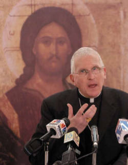 We invite our readers throughout the world to pray for Bishop Martino, that he would have the courage he needs, in the face of some virulent opposition, to insist that Catholic institutions act and remain Catholic. We invite our readers throughout the world to pray for Bishop Martino, that he would have the courage he needs, in the face of some virulent opposition, to insist that Catholic institutions act and remain Catholic.