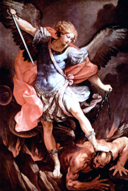St. Michael the Archangel battles Satan.