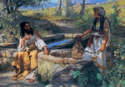 Everyone who drinks this water will be thirsty again; but whoever drinks the water I shall give will never thirst; the water I shall give will become in him a spring of water welling up to eternal life.' The woman said to him, 'Sir, give me this water, so that I may not be thirsty or have to keep coming here to draw water. (John 4:13-15 NAB) Everyone who drinks this water will be thirsty again; but whoever drinks the water I shall give will never thirst; the water I shall give will become in him a spring of water welling up to eternal life.' The woman said to him, 'Sir, give me this water, so that I may not be thirsty or have to keep coming here to draw water. (John 4:13-15 NAB)