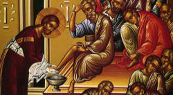 Icon of Jesus washing the disciples feet Icon of Jesus washing the disciples feet