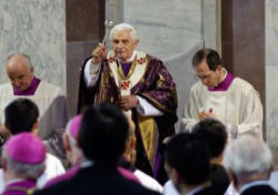 Pope Benedict XVI receiving ashes Pope Benedict XVI receiving ashes