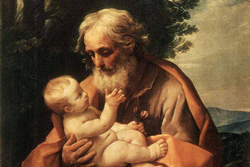 St. Joseph gazes into the eyes of eternity come to rest in a human babe. There he ponders the greatness of his vocation. There too is unveiled the sanctity and dignity of every human person. St. Joseph gazes into the eyes of eternity come to rest in a human babe. There he ponders the greatness of his vocation. There too is unveiled the sanctity and dignity of every human person.