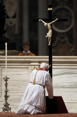 Pope Benedict XVI venerates the Cross Pope Benedict XVI venerates the Cross