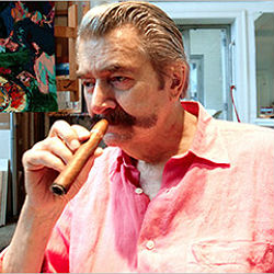 American artist LeRoy Neiman was unmistakable for his trademark handlebar moustache, ever-ready cigar and loud shirts. American artist LeRoy Neiman was unmistakable for his trademark handlebar moustache, ever-ready cigar and loud shirts.