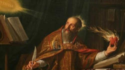 The 'restless heart' of St Augustine is depicted The 'restless heart' of St Augustine is depicted
