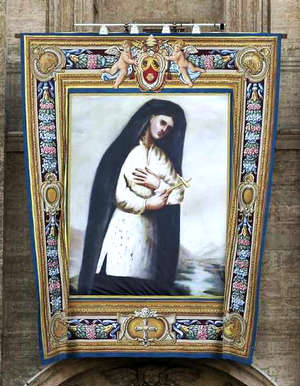 Born in 1656 to an Algonquin mother and a Mohawk father, Tekakwitha -- was converted by Jesuit missionaries as a child. After surviving smallpox and left orphaned, she became known for her deep spiritualism before dying at just 24. Born in 1656 to an Algonquin mother and a Mohawk father, Tekakwitha -- was converted by Jesuit missionaries as a child. After surviving smallpox and left orphaned, she became known for her deep spiritualism before dying at just 24.