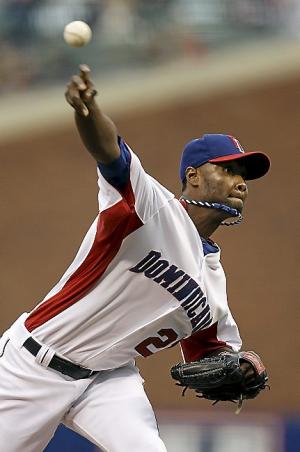 The Dominican Republic's Samuel Deduno pitches against Puerto Rico during the first inning of the championship game of the World Baseball Classic in San Francisco, on Tuesday, March 19, 2013. The Dominican Republic's Samuel Deduno pitches against Puerto Rico during the first inning of the championship game of the World Baseball Classic in San Francisco, on Tuesday, March 19, 2013.