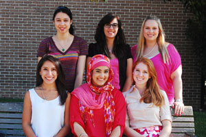 Pictured left to right:
Bottom: Brittany Garza, Nadeen Mustafa, Chloe Jester
Top: Maire Kelley, Rebecca Skaff, Bonnie Treece Pictured left to right:
Bottom: Brittany Garza, Nadeen Mustafa, Chloe Jester
Top: Maire Kelley, Rebecca Skaff, Bonnie Treece