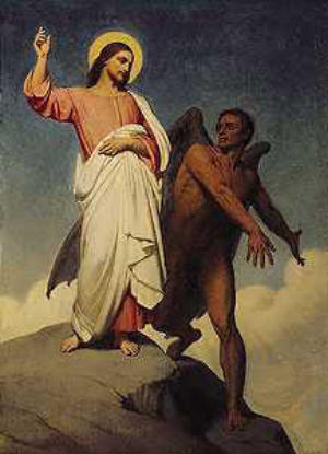 Jesus does battle with the Devil Jesus does battle with the Devil