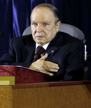 Seventy-seven years of age and using a wheelchair, there has been concern that Bouteflika is too old and infirm to be in charge of this volatile African nation. Seventy-seven years of age and using a wheelchair, there has been concern that Bouteflika is too old and infirm to be in charge of this volatile African nation.