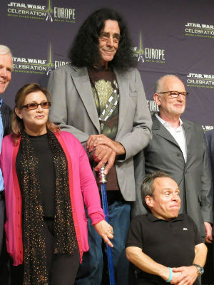 The rather tall gentleman in this picture is Peter Mayhew, who wore the scorching hot Chewbecca outfit in the original 'Star Wars' trilogy. He slated to return in the next installment. The rather tall gentleman in this picture is Peter Mayhew, who wore the scorching hot Chewbecca outfit in the original 'Star Wars' trilogy. He slated to return in the next installment.