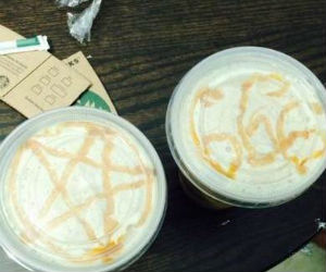 Customer Megan Pinion, like many in the modern world, took a photo of the drinks and posted them to the Starbucks Facebook page. Customer Megan Pinion, like many in the modern world, took a photo of the drinks and posted them to the Starbucks Facebook page.