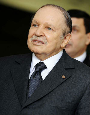 Speaking in a barely audible whisper, Algerian President Abdelaziz Bouteflika, looking wan and frail, waved to the crowds at the announcement of his electoral victory. Speaking in a barely audible whisper, Algerian President Abdelaziz Bouteflika, looking wan and frail, waved to the crowds at the announcement of his electoral victory.