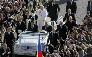 Pope Francis has a reputation for giving his security detail a headache by refusing to use the Popemobile. Pope Francis has a reputation for giving his security detail a headache by refusing to use the Popemobile.