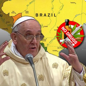 'With evil, there can be no yielding or compromise. To think that harm can be reduced by permitting drug addicts to use narcotics,' Pope Francis says. 'With evil, there can be no yielding or compromise. To think that harm can be reduced by permitting drug addicts to use narcotics,' Pope Francis says.