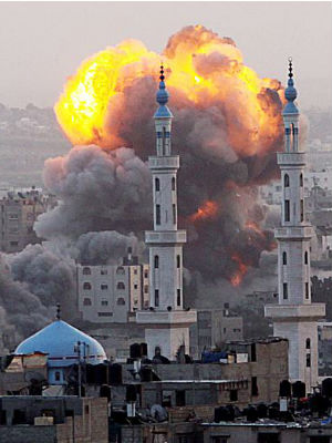Israeli Prime Minister Benjamin Netanyahu declared at a news conference that Israel will continue its offensive until rocket fire out of Gaza is halted. Israeli Prime Minister Benjamin Netanyahu declared at a news conference that Israel will continue its offensive until rocket fire out of Gaza is halted.