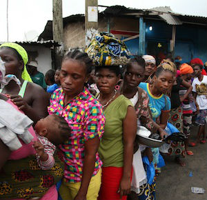 Food prices in Liberia are 'rising steeply and people are hungry,' Father Crisafulli says. 'Markets in the city that are usually bustling are now empty and no trading is happening.' Food prices in Liberia are 'rising steeply and people are hungry,' Father Crisafulli says. 'Markets in the city that are usually bustling are now empty and no trading is happening.'