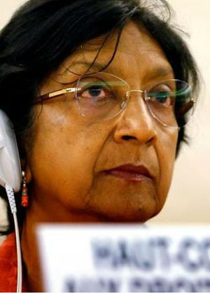 U.N. Human Rights Chief Navi Pillay condemned 'grave, horrific human rights violations' being committed by IS, a jihadist group that has seized large areas of Iraq and Syria. U.N. Human Rights Chief Navi Pillay condemned 'grave, horrific human rights violations' being committed by IS, a jihadist group that has seized large areas of Iraq and Syria.