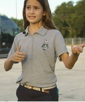 One mother received a text from her seventh-grade daughter Lauren Marionneaux, pictured, after two armed officers burst into her classroom. One mother received a text from her seventh-grade daughter Lauren Marionneaux, pictured, after two armed officers burst into her classroom.