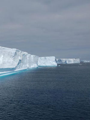 Land-based glaciers that have also started to slide faster toward the sea. Land-based glaciers that have also started to slide faster toward the sea.