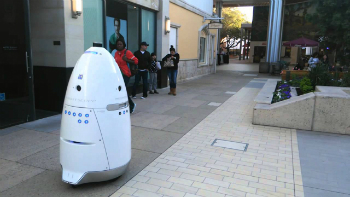 A robot on patrol at Stanford. A robot on patrol at Stanford.