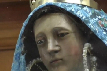 Parishoners say this statue of Mary has been weeping for three years, but only now has word gotten out. The priest had admonished parishioners to keep the miracle quiet. Parishoners say this statue of Mary has been weeping for three years, but only now has word gotten out. The priest had admonished parishioners to keep the miracle quiet.