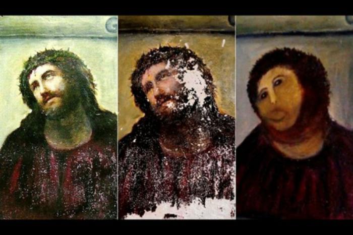 Ecce Homo botched restoration. Ecce Homo botched restoration.