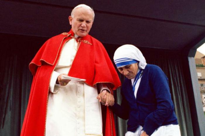Mother Teresa and John Paul II.