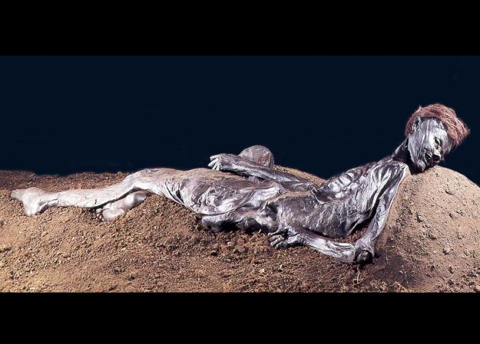 Grauballe Man was discovered with his throat slit. Grauballe Man was discovered with his throat slit.