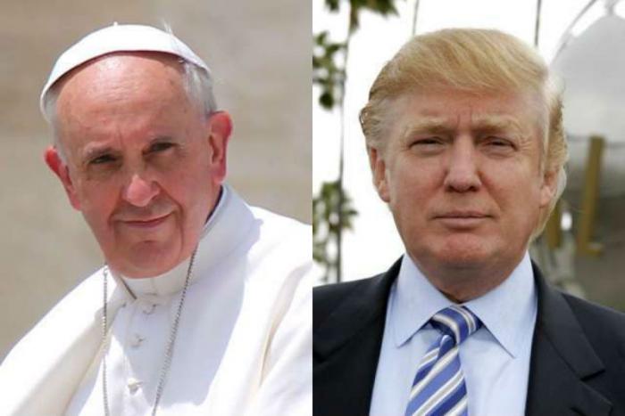 Pope Francis and Donald Trump.