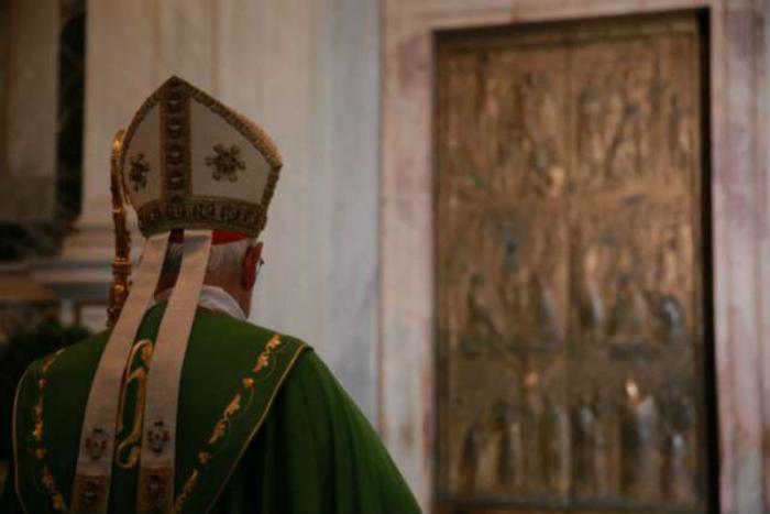 A holy door closes at Saint Paul Outside the Walls church in Rome. A holy door closes at Saint Paul Outside the Walls church in Rome.