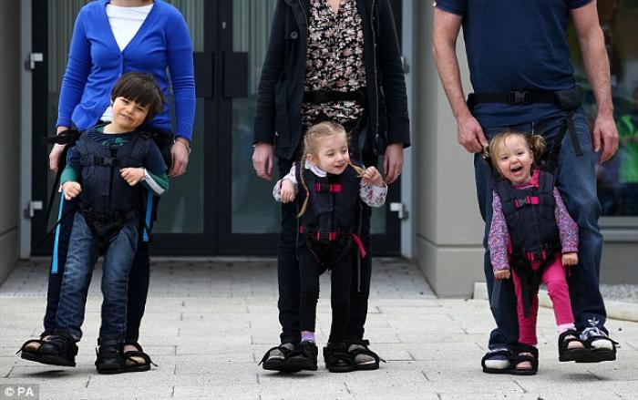 From left Daniel Smyth, five, Bethany Watson, and Charlotte Taylor, both three, gave the invention t From left Daniel Smyth, five, Bethany Watson, and Charlotte Taylor, both three, gave the invention t