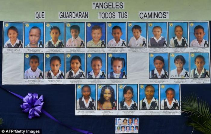 Most of the victims, aged three to 12, were burned alive after the driver allegedly tried to refuel Most of the victims, aged three to 12, were burned alive after the driver allegedly tried to refuel