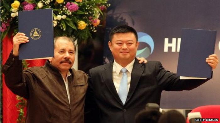 President Daniel Ortega (left) hopes the project will lift hundreds of thousands of Nicaraguans out President Daniel Ortega (left) hopes the project will lift hundreds of thousands of Nicaraguans out