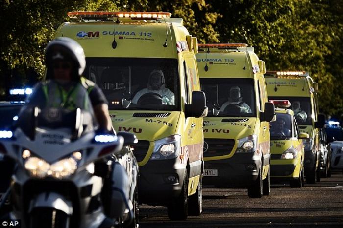 Parajes was under heavy guard as he became the first confirmed patient to be treated in Europe. Parajes was under heavy guard as he became the first confirmed patient to be treated in Europe.