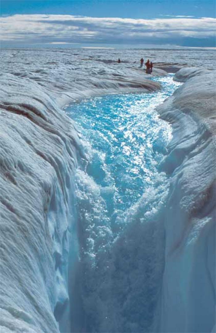 Negative shifts are the result of surface melting and ice discharge; positive trends are the consequ Negative shifts are the result of surface melting and ice discharge; positive trends are the consequ