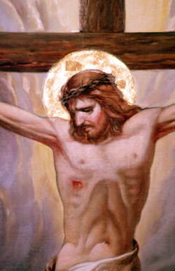 CHRIST’S DEATH ‘LOVE IN ITS MOST RADICAL FORM’ – This depiction of Christ crucified appears on a wall at St. Joseph Church in Trenton, Mich. In his first encyclical, Image of CHRIST’S DEATH ‘LOVE IN ITS MOST RADICAL FORM’ – This depiction of Christ crucified appears on a wall at St. Joseph Church in Trenton, Mich. In his first encyclical,