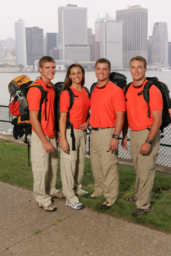 ’AMAZING’ SIBLINGS CREDIT CATHOLIC EDUCATION – The Linz siblings credit their Catholic school background for their winning the CBS series 'The Amazing Race.' Pictured from left to right are Tommy, Megan, Alex and Nick Linz. The Cincinnati siblings said the geography and teamwork they learned in grade school helped them compete in the worldwide adventure. (CNS photo/CBS) ’AMAZING’ SIBLINGS CREDIT CATHOLIC EDUCATION – The Linz siblings credit their Catholic school background for their winning the CBS series 'The Amazing Race.' Pictured from left to right are Tommy, Megan, Alex and Nick Linz. The Cincinnati siblings said the geography and teamwork they learned in grade school helped them compete in the worldwide adventure. (CNS photo/CBS)