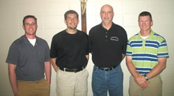 PARISH WELCOMES NEW MEMBERS –Four high school coaches have recently joined the Church at Sacred Heart Parish in Charleston. They are Greg Kendrick, Greenwood High School, football and baseball; B.J. Ross, Charleston High School, girls' basketball; Randy Terry, Charleston High School, boys' basketball and golf; and Craig Jones, Greenwood High School, baseball. (Photo Arkansas Catholic/Maryanne Meyerriecks)
Image of PARISH WELCOMES NEW MEMBERS –Four high school coaches have recently joined the Church at Sacred Heart Parish in Charleston. They are Greg Kendrick, Greenwood High School, football and baseball; B.J. Ross, Charleston High School, girls' basketball; Randy Terry, Charleston High School, boys' basketball and golf; and Craig Jones, Greenwood High School, baseball. (Photo Arkansas Catholic/Maryanne Meyerriecks)