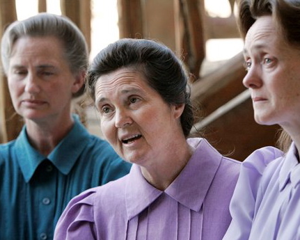 Sally, left, and two other members of the FLDS, a polygamist sect, talk with reporters about the custody battle for their children. DNA tests are currently underway to help determine which child actually belongs to which mother. Image of Sally, left, and two other members of the FLDS, a polygamist sect, talk with reporters about the custody battle for their children. DNA tests are currently underway to help determine which child actually belongs to which mother.