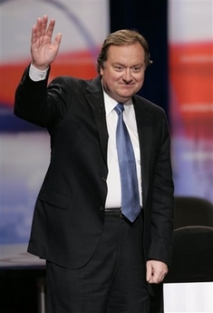 This photo provided by NBC shows moderator Tim Russert during the Democratic Presidential Candidates Debate at the Cashman Center in Las Vegas, Nevada in this Jan. 15, 2008. Russert, a political lifer who made a TV career of his passion with unrelenting questioning of the powerful and influential, died of a heart attack Friday, June 13, 2008 in the midst of a presidential campaign he'd covered with trademark intensity. Image of This photo provided by NBC shows moderator Tim Russert during the Democratic Presidential Candidates Debate at the Cashman Center in Las Vegas, Nevada in this Jan. 15, 2008. Russert, a political lifer who made a TV career of his passion with unrelenting questioning of the powerful and influential, died of a heart attack Friday, June 13, 2008 in the midst of a presidential campaign he'd covered with trademark intensity.