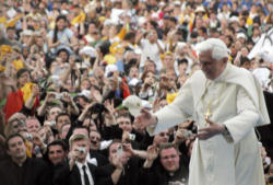 To you young people, who are in search of a firm hope, I address the very words that St. Paul wrote to the persecuted Christians in Rome at that time: 'May the God of hope fill you with all joy and peace in believing, so that you may abound in hope by the power of the Holy Spirit.' Image of To you young people, who are in search of a firm hope, I address the very words that St. Paul wrote to the persecuted Christians in Rome at that time: 'May the God of hope fill you with all joy and peace in believing, so that you may abound in hope by the power of the Holy Spirit.'