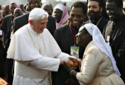 Sons and daughters of Africa, do not be afraid to believe, to hope, and to love; do not be afraid to say that Jesus is the Way, the Truth and the Life, and that we can be saved by him alone. Image of Sons and daughters of Africa, do not be afraid to believe, to hope, and to love; do not be afraid to say that Jesus is the Way, the Truth and the Life, and that we can be saved by him alone.