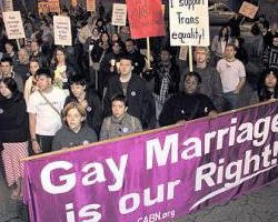 It should be evident that if the purpose of marriage is to attach mothers and fathers to their children and to one another, then the dual gender requirement is perfectly permissible. Same-sex couples and opposite-sex couples are not the same with respect to this purpose. Image of It should be evident that if the purpose of marriage is to attach mothers and fathers to their children and to one another, then the dual gender requirement is perfectly permissible. Same-sex couples and opposite-sex couples are not the same with respect to this purpose.