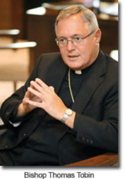 Proponents of gay marriage say that the Church won't be forced to witness such marriages. Don't believe it. (Bishop Tobin) Image of Proponents of gay marriage say that the Church won't be forced to witness such marriages. Don't believe it. (Bishop Tobin)