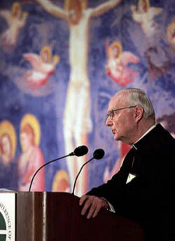 (Bishop Donald Trautman,, STD, SSL) Its (Notre Dame's) relationship to the Catholic hierarchy and to the fundamental principles of the Church has been fractured and will take new leadership to rebuild. Image of (Bishop Donald Trautman,, STD, SSL) Its (Notre Dame's) relationship to the Catholic hierarchy and to the fundamental principles of the Church has been fractured and will take new leadership to rebuild.