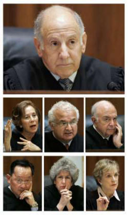 (Pictured, Justices of the California Supreme Court) 'We're grateful this court did not overturn the civil rights of all Californians to amend our own constitution,' said Brian Brown, executive director of the National Organization for Marriage (NOM), in a press release. 'The 7 million Californians who worked hard to protect marriage as the union of husband and wife are breathing easier today.' Image of (Pictured, Justices of the California Supreme Court) 'We're grateful this court did not overturn the civil rights of all Californians to amend our own constitution,' said Brian Brown, executive director of the National Organization for Marriage (NOM), in a press release. 'The 7 million Californians who worked hard to protect marriage as the union of husband and wife are breathing easier today.'