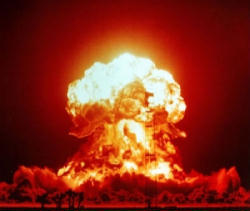 As long as nuclear weapons exist they will always pose a danger to humanity of being used or falling into the hands of terrorists, threatening peace and security and even human existence itself. Image of As long as nuclear weapons exist they will always pose a danger to humanity of being used or falling into the hands of terrorists, threatening peace and security and even human existence itself.