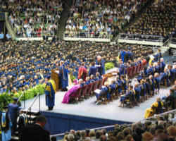 A recent Rasmussen Reports poll shows that when respondents are made aware of the Catholic bishops’ policy, Americans overwhelmingly oppose Notre Dame’s selection of President Barack Obama as commencement speaker and honoree. The poll, released on May 5, finds that Catholics oppose the honor by a 60% to 25% margin and all Americans oppose it by a 52% to 25% margin. Image of A recent Rasmussen Reports poll shows that when respondents are made aware of the Catholic bishops’ policy, Americans overwhelmingly oppose Notre Dame’s selection of President Barack Obama as commencement speaker and honoree. The poll, released on May 5, finds that Catholics oppose the honor by a 60% to 25% margin and all Americans oppose it by a 52% to 25% margin.